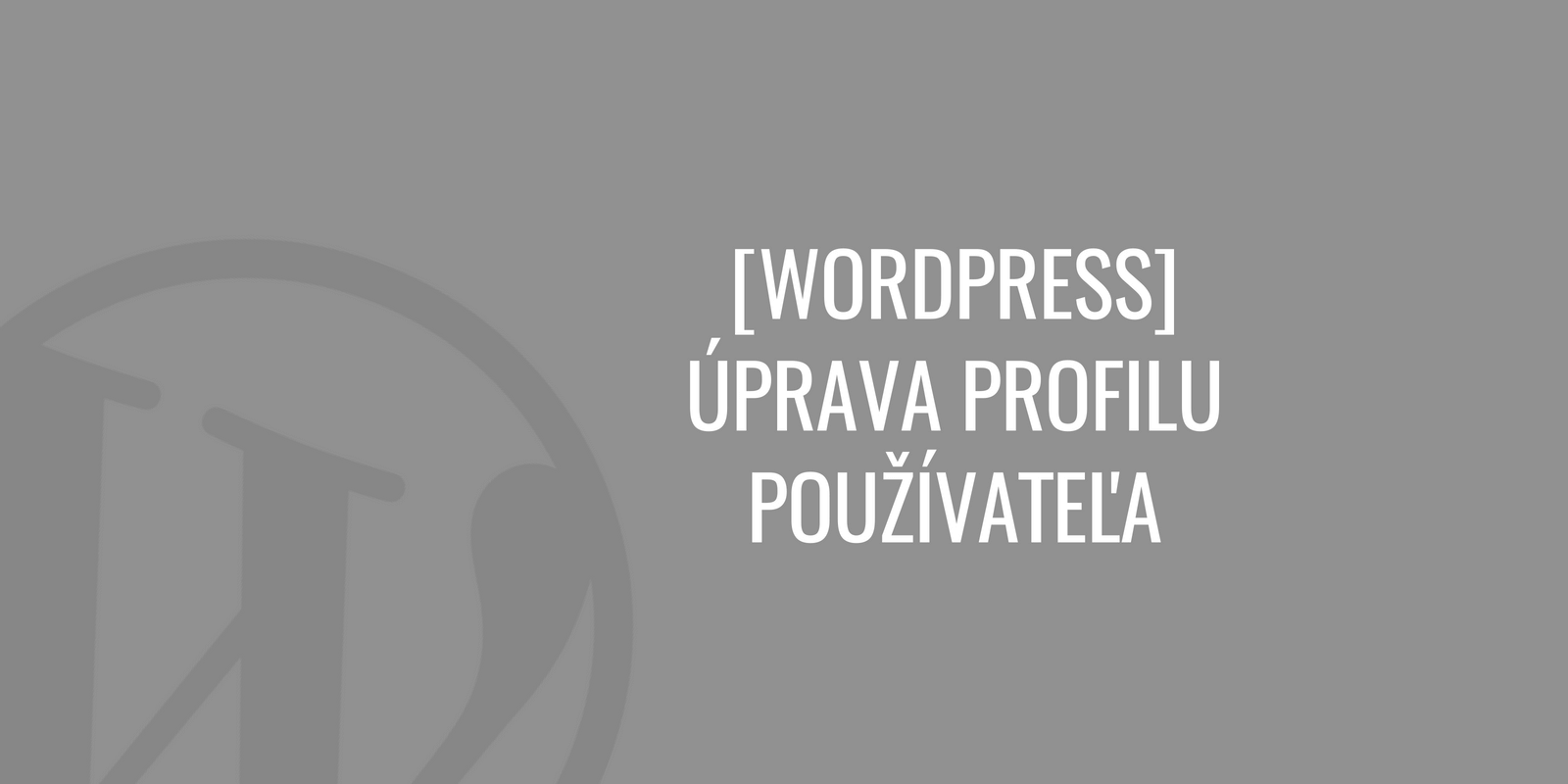 WordPress - editar perfil de usuario