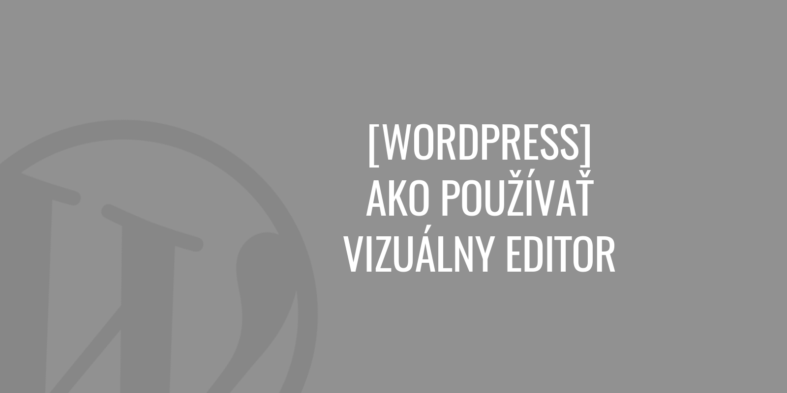 Cómo usar el editor visual en WordPress